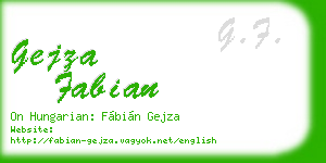 gejza fabian business card
