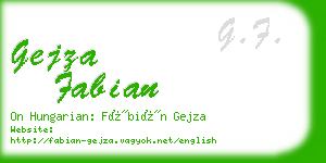 gejza fabian business card